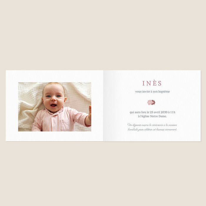 Faire-part baptême religieux Petit Habit Liberty