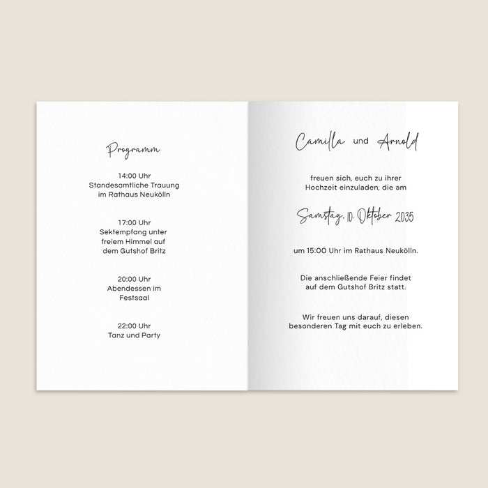 Moderne Einladungskarten Hochzeit Hochformat mit Foto