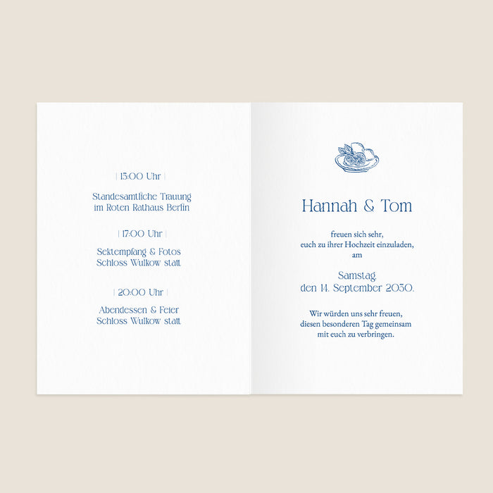 Originelle Hochzeitseinladungen Streifen & Zitronen