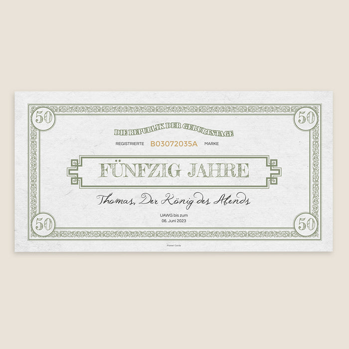 Originelle Einladungskarten Erwachsene Der amerikanische Dollar