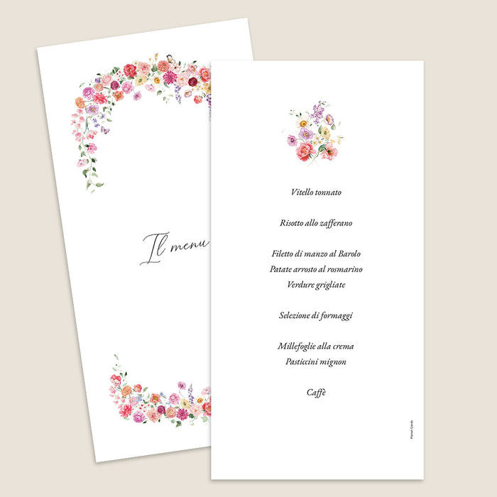 Menù di nozze Cronache fiorite