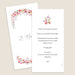 Menu de mariage Chroniques Fleuries
