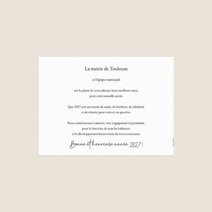Cartes de Voeux Mairie Vœux de la Mairie