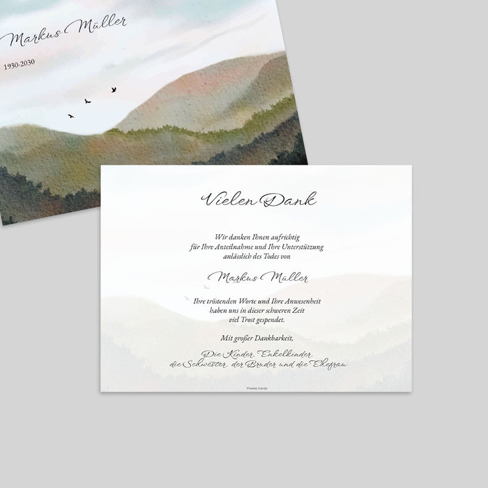 Weitere Anlässe Aquarell-Landschaft und Hügel