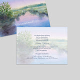 Aquarell-Landschaft mit Fluss