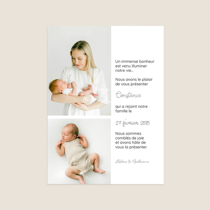 Faire-part naissance pictogramme Jolie Typo et Pictos