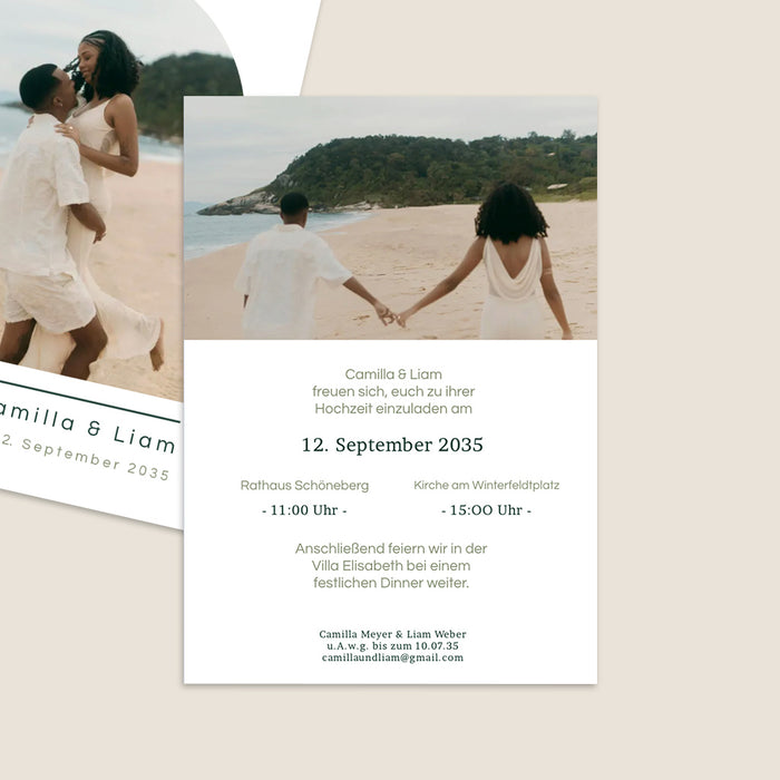 Moderne Einladungskarten Hochzeit Foto und Bogen