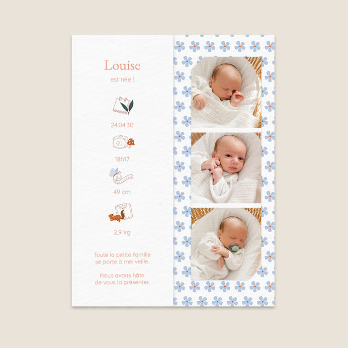 Faire-part naissance marque-page Faon de la forêt