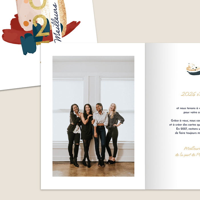 Cartes de Voeux Mairie Pinceau abstrait & aplats graphiques