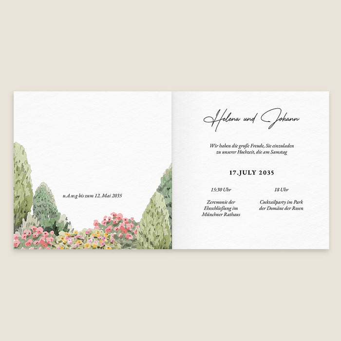 Romantische Hochzeitseinladung Englischer Garten