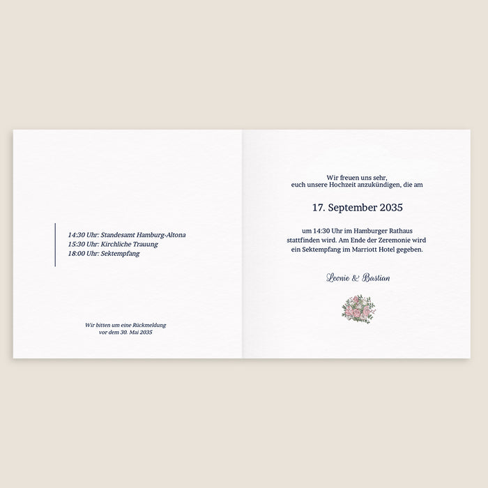 Hochzeitseinladungen Tag der Zeremonie