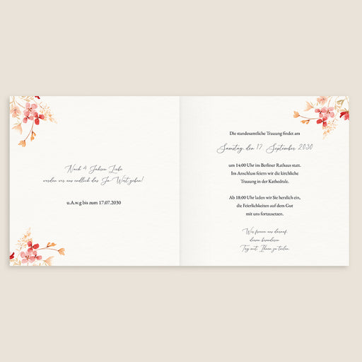 Hochzeitseinladungen Sommerblumenkronen