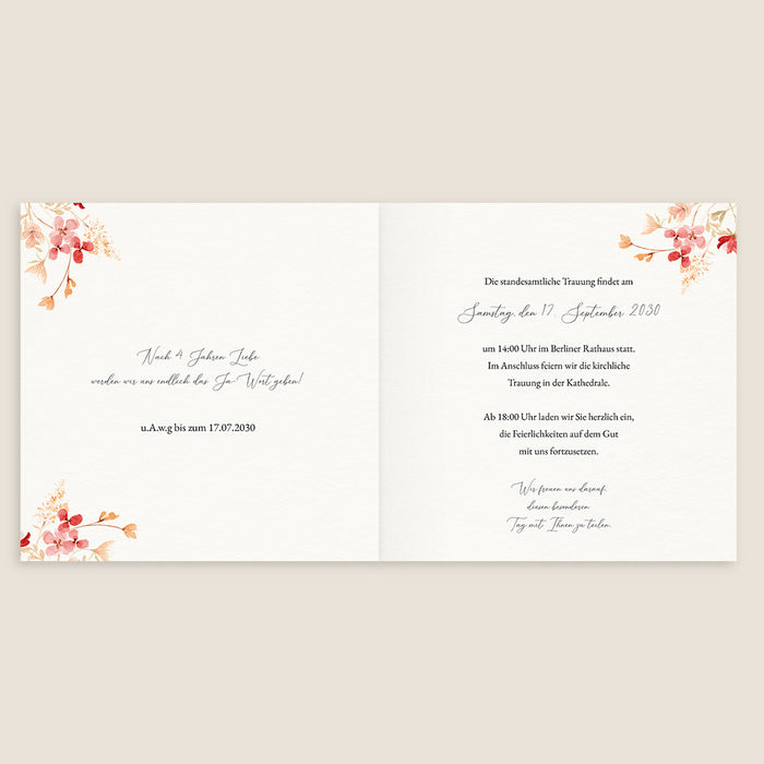 Hochzeitseinladungen Sommerblumenkronen