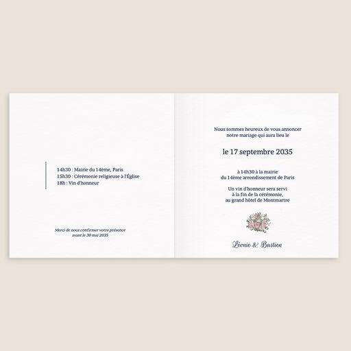 Faire-part mariage chic Jour de Cérémonie