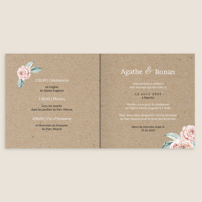 Les iconiques de Planet Cards Pivoines et Kraft