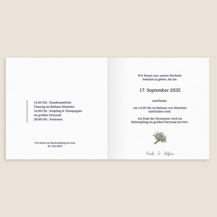 Romantische Hochzeitseinladung Ein Paar im Paradies