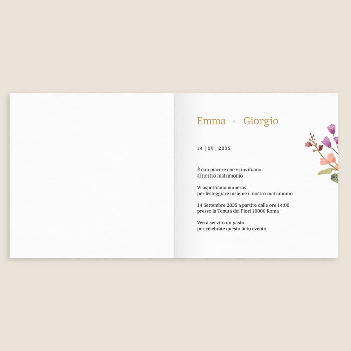 Partecipazioni di matrimonio rustico Fiori in corona
