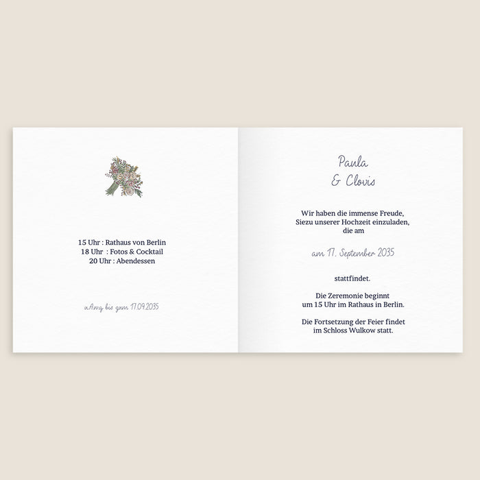 Romantische Hochzeitseinladung Ein Paar in einem Roller