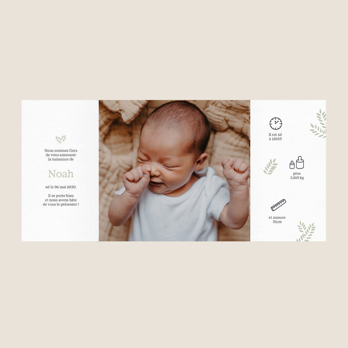 Faire-part naissance printemps-été Brin d'Amour