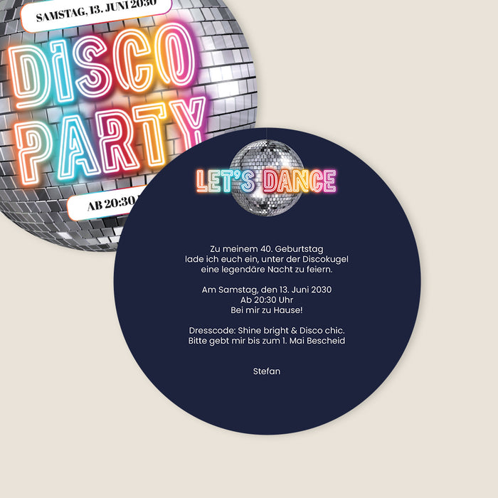 Geburtstagskarten Erwachsene Disco-Party
