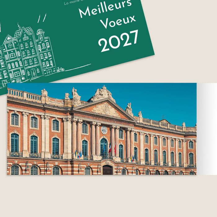Cartes de Voeux Mairie Ville Illustrée