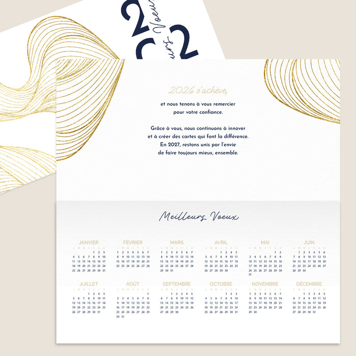 Cartes de Voeux Mairie Calendrier et lignes abstraites
