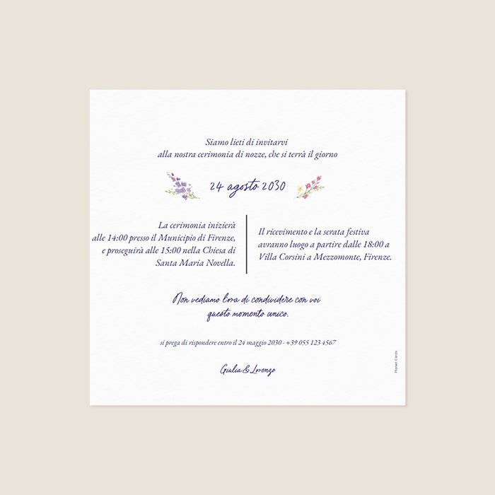 Partecipazioni di matrimonio rustico Corona di fiori e acquerello