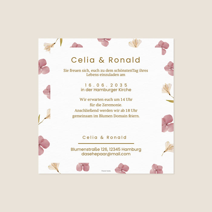 Romantische Hochzeitseinladung Herbarium