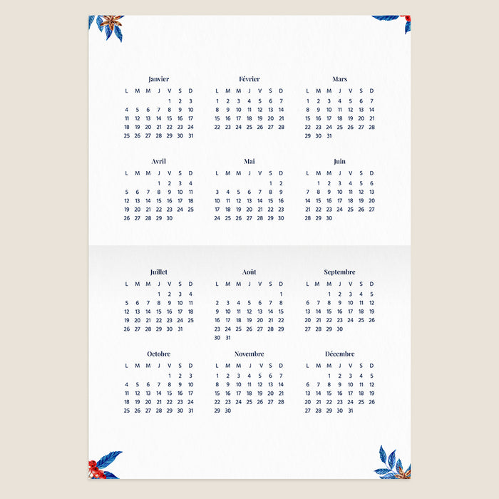 Cartes de Voeux Mairie Végétaux Hivernaux et Calendrier