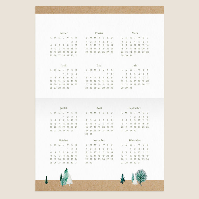 Cartes de Voeux Mairie Sapins et Calendrier