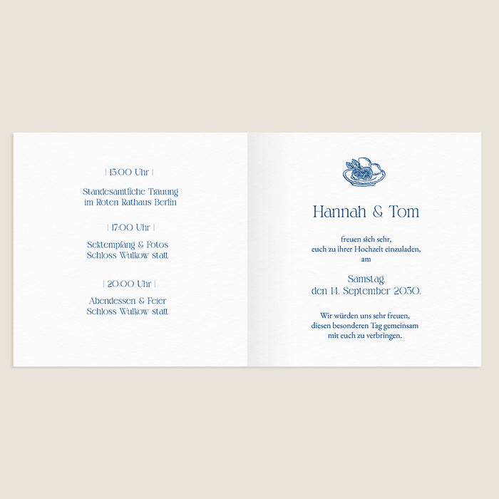 Originelle Hochzeitseinladungen Zitronen & Streifen