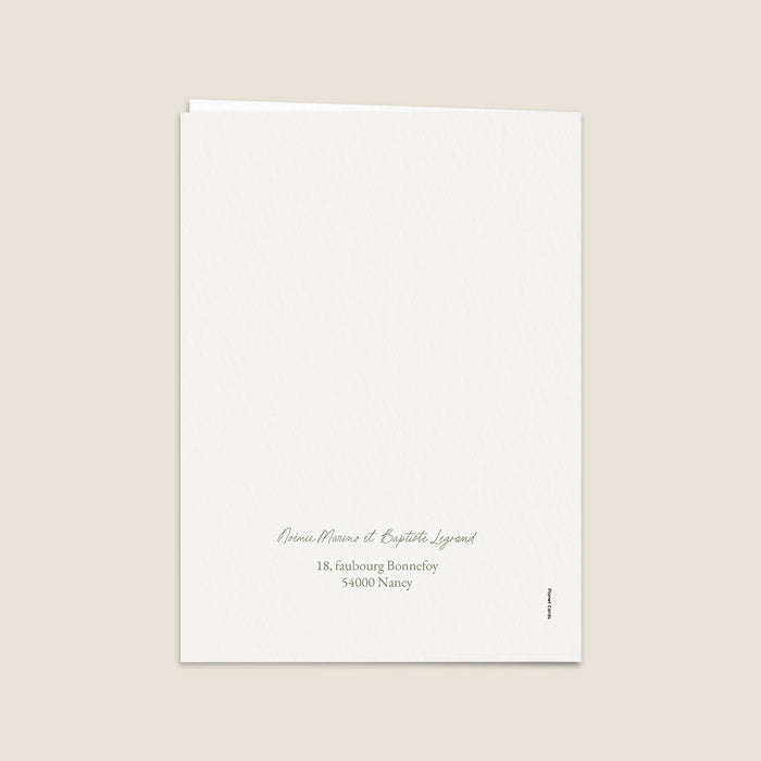 Faire-part mariage chic Cadre végétal délicat