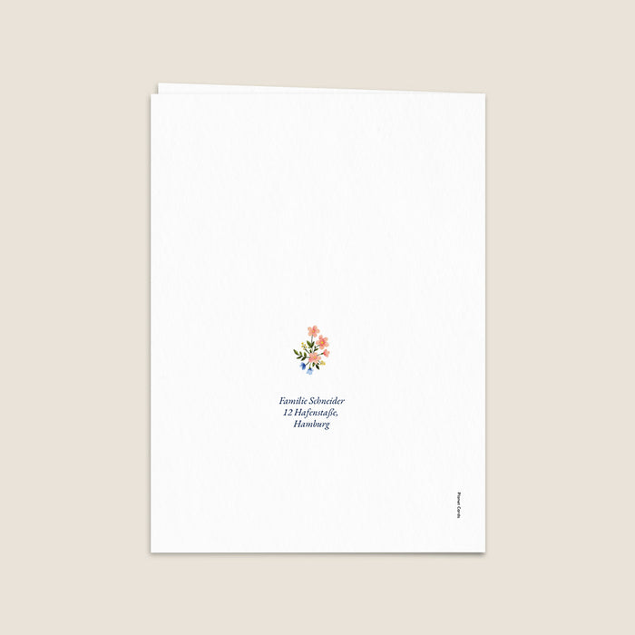 Kommunion Einladungskarten Kreuz und Blumenkranz