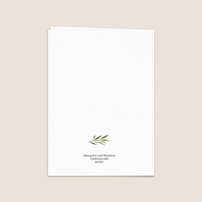 Moderne Einladungskarten Hochzeit Bogen und Blätter