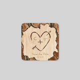 Herz in Holz eingraviert