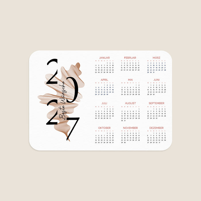Weitere Anlässe Kalender mit Kupferblättern und Linien