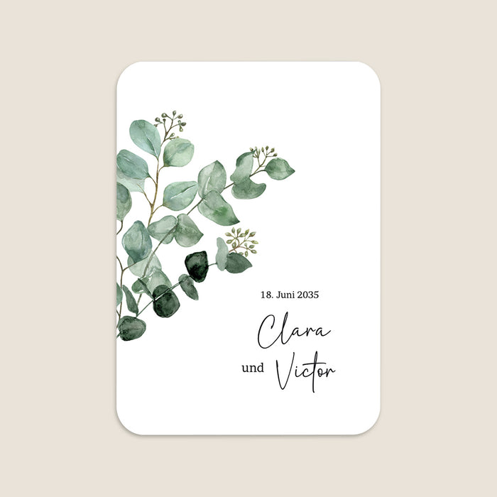 Moderne Einladungskarten Hochzeit Eukalyptus