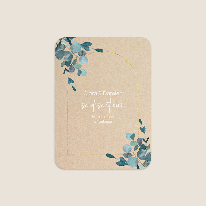 Faire-part mariage kraft Kraft et Eucalyptus