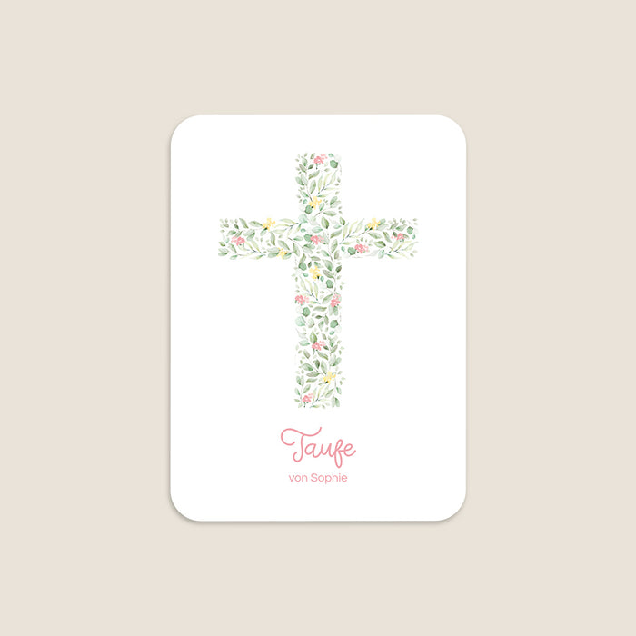 Taufkarten Ländliches Kreuz