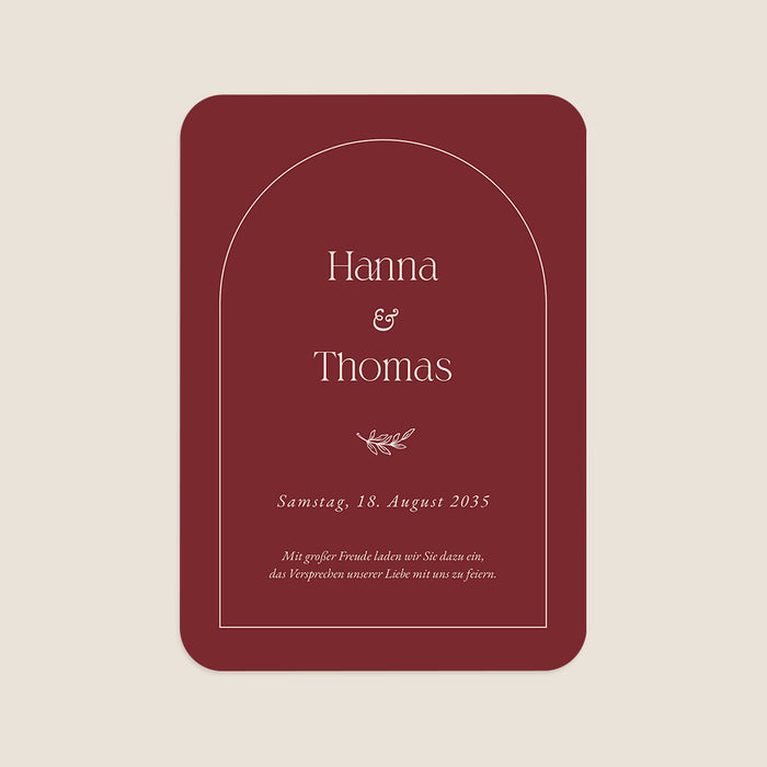 Moderne Einladungskarten Hochzeit Elegantes Bordeaux