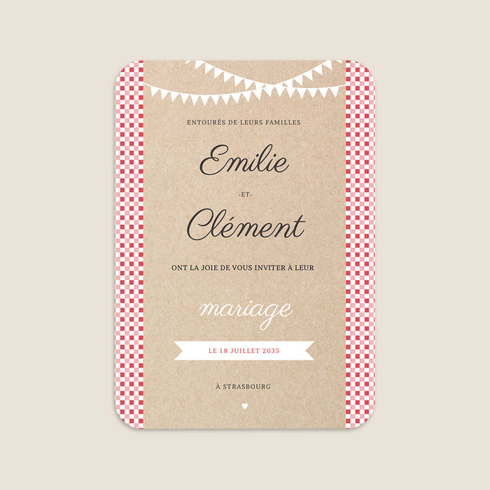 Faire-part mariage vintage Guinguette