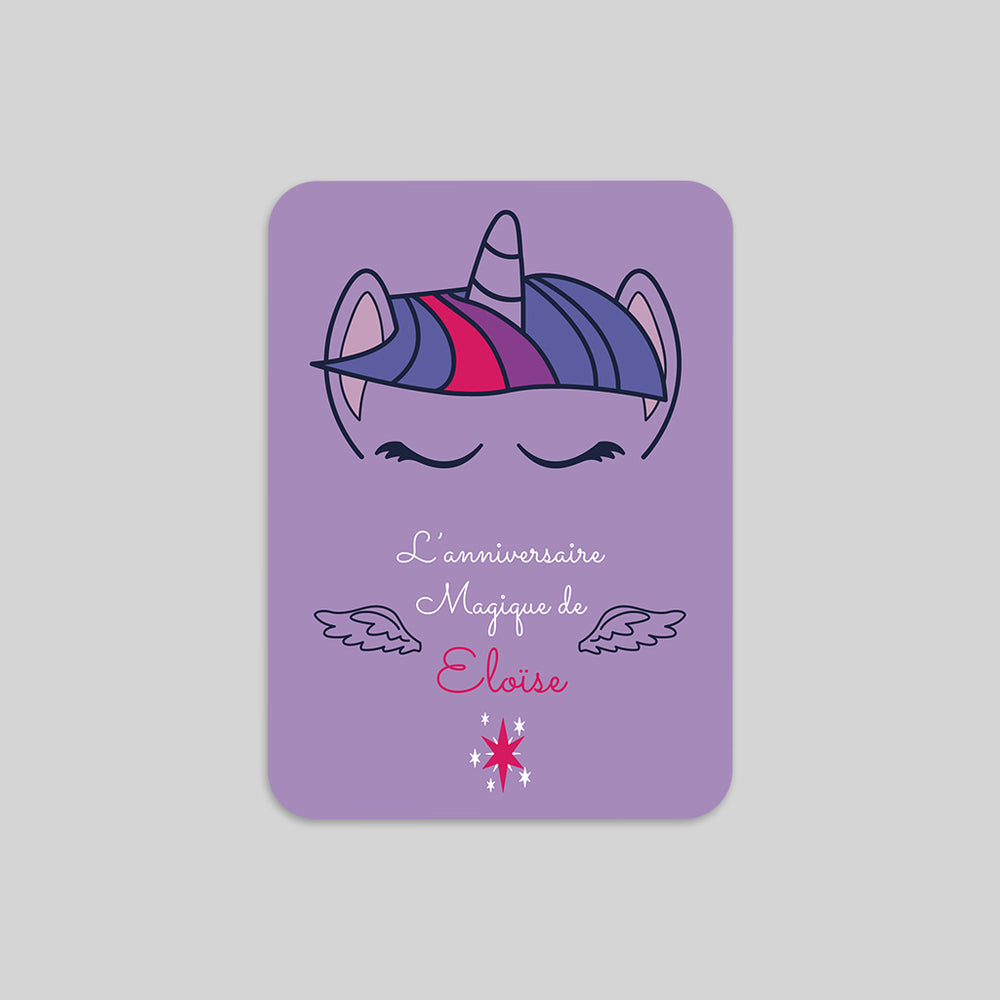 Licorne Violette et Étoiles
