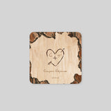 Coeur gravé sur Bois