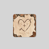 Coeur gravé sur Bois