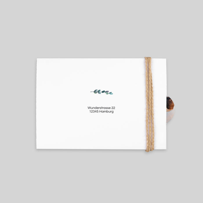 Klassische Hochzeitseinladung Eucalyptus Love