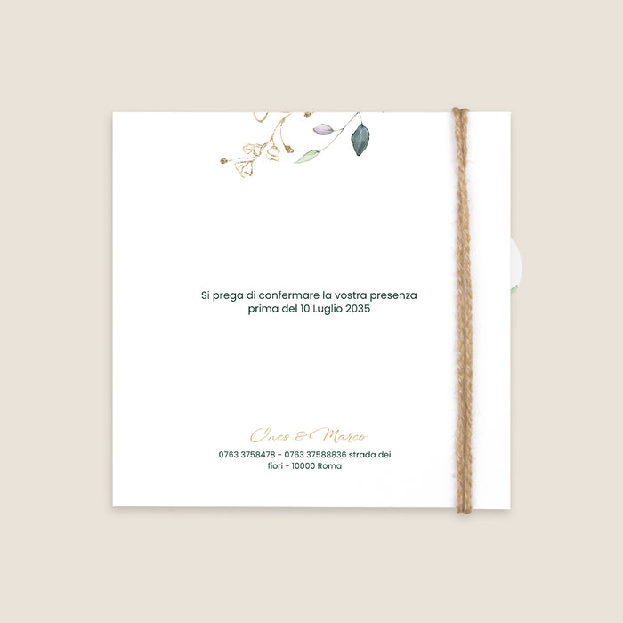 Partecipazioni di matrimonio rustico Ramo d'eucalipto