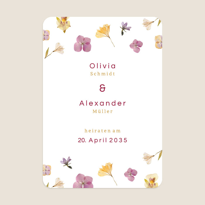 Faire-part mariage Herbier Romantique