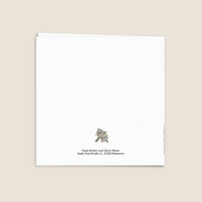 Vintage-Hochzeitseinladungen Ein Paar in einem Roller