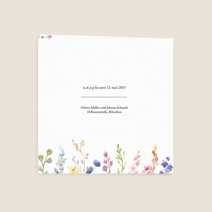 Moderne Einladungskarten Hochzeit Blumengarten
