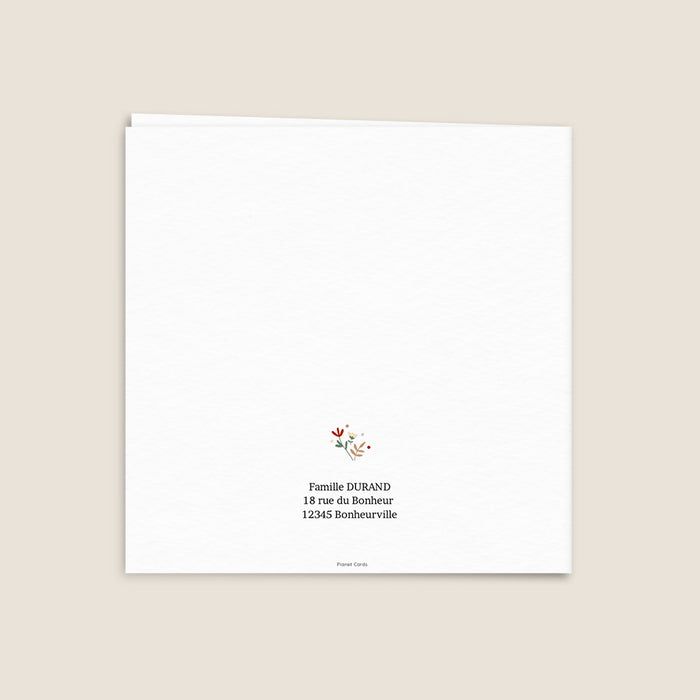 Faire-part communion Colombe et Couronne Liberty